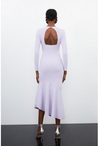 Premium Drape Knit Asymmetric Maxi Dress