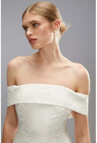 Satin Jacquard A-line Bridal Dress