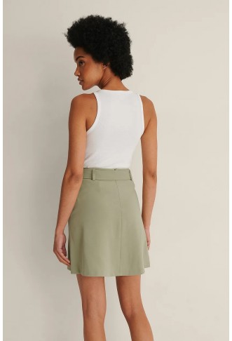 Belted Flowy Mini Skirt