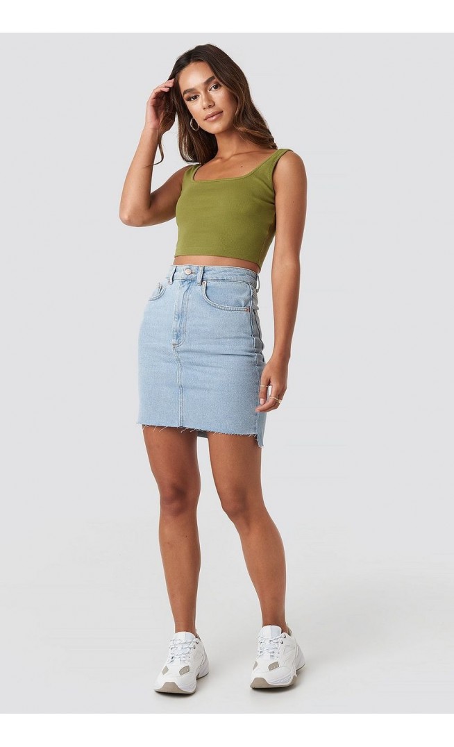 Stepped Hem Mini Skirt