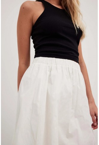 Elastic Waist Mini Cotton Skirt