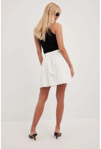 Elastic Waist Mini Cotton Skirt