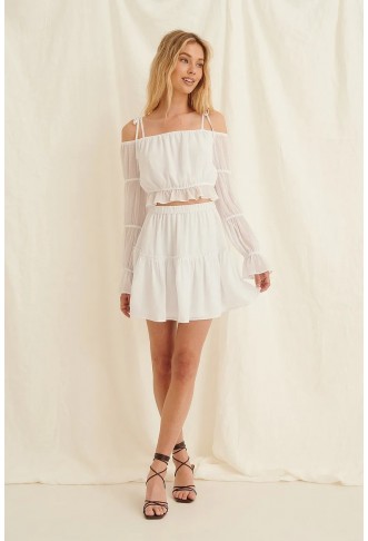 Recycled Frill Mini Skirt