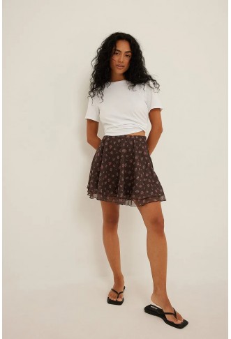 Frilled Mini Chiffon Skirt