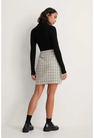 Raw Edge Tweed Skirt