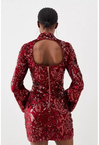 Velvet Sequin Woven Aline Dress