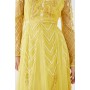 Long Sleeve Hand Beaded Maxi Dress