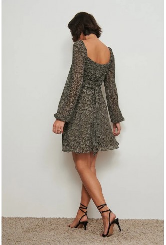 Recycled Long Sleeve Ruched Detail Dress