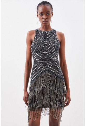 Halter Neck Beaded And...
