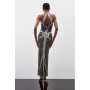 Tall Crystal Embellished Halter Maxi Dress