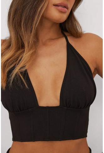 Halterneck Corset Detail Top