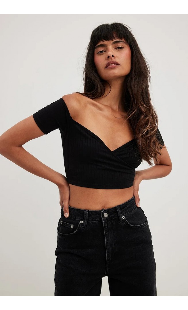 Overlap Off Shoulder Top