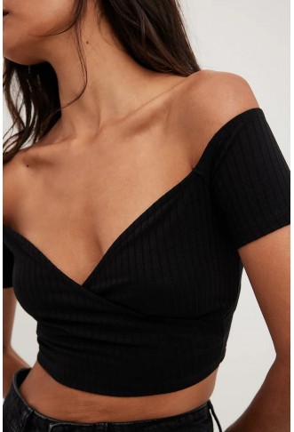 Overlap Off Shoulder Top