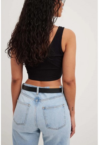 Organic V-Neck Rib Crop Top