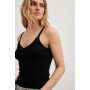 Ribbed Knitted Deep Back Top