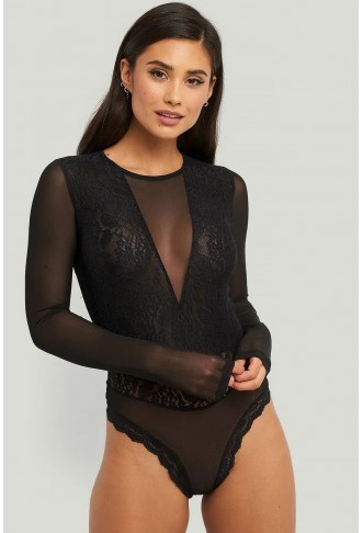 Lace Mesh Sleeve Body