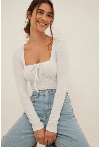 Ruched Front Tie Top