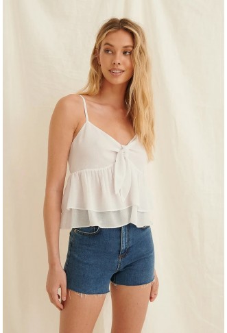 Front Tie Frill Recycled Top