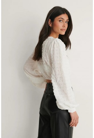 Structured Cropped LS Blouse