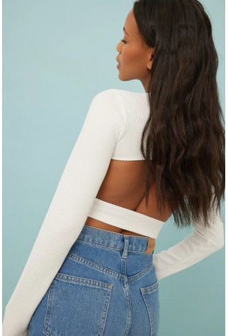 Open Back Ribbed Top