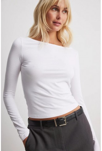 Boat Neck Long Sleeve Top