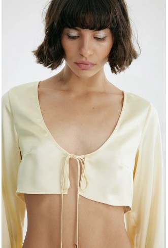 Front Tied Satin Top
