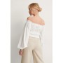 Off Shoulder Recycle Ruched Blouse