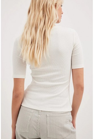 Round Neck Ribbed Top