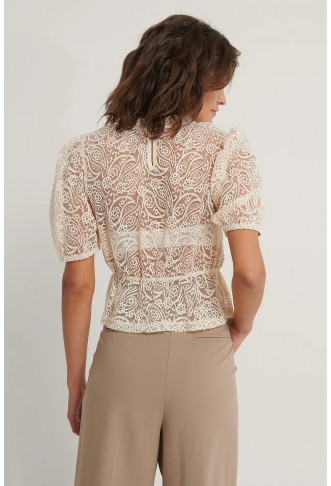 Frill Neck Lace Top