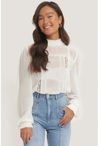Shirred Frill Detail Blouse