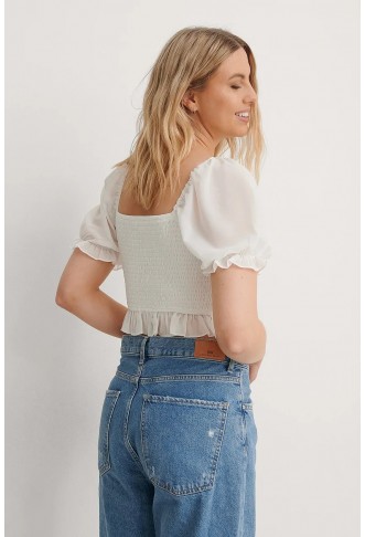 Smocked Cropped Top