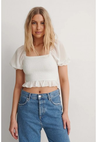 Smocked Cropped Top