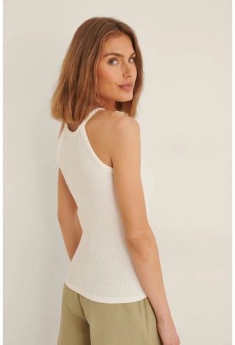 Organic Rib Round Neck Singlet