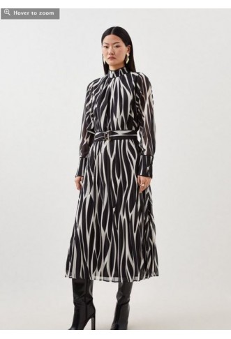 Abstract Print Pleated...