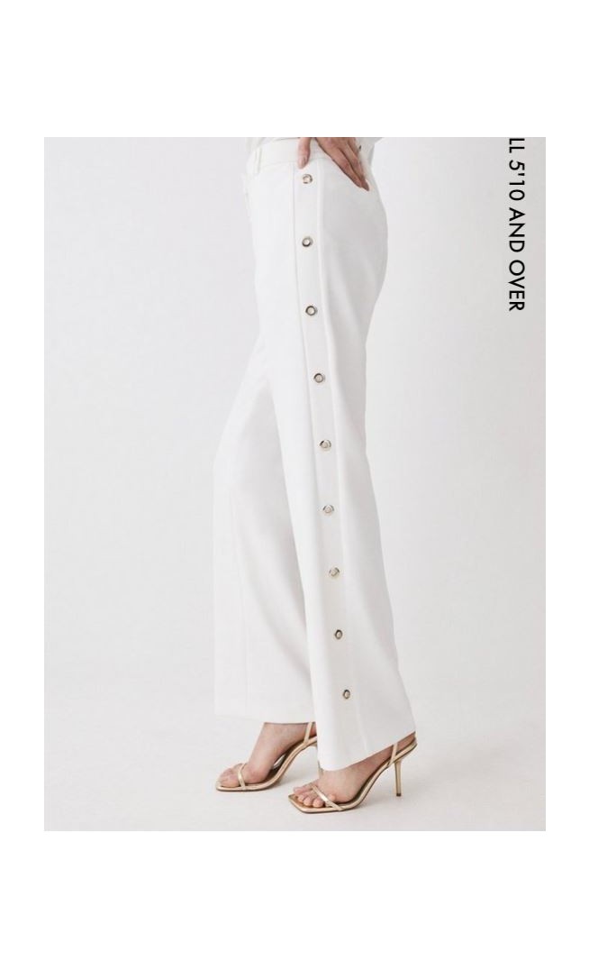 Tall Compact Stretch Eyelet Detail Trouser