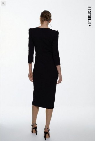 Structured Sweetheart Neck Midaxi Dress
