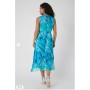Petite Feather Print Silk Mix Sleeveless Midi Dress