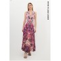 Petite Abstract Ombre Pleated Sleeveless Midaxi Dress
