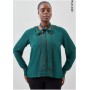 Plus Size Georgette Woven Top With Piping Detail