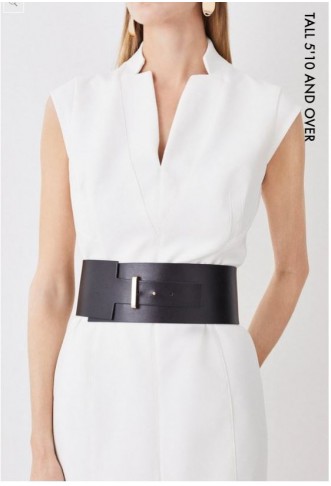 Tall Structured Crepe Forever Cap Sleeve Belted Dress