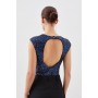 Petite Stretch Sequin Backless Bodysuit