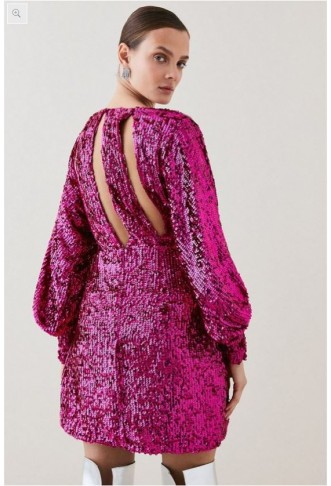 Sequin Crystal Embellished Woven Mini Dress