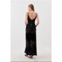 Placed Velvet Devore Strappy Woven Maxi Dress