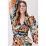 Abstract Butterfly Pleated Mini Dress