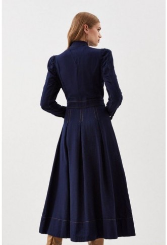Lydia Millen Tall Tencel Denim Woven Midi Shirt Dress