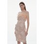 Lace Feather Bardot Woven Midi Dress