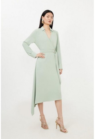 Soft Tailored Belted Draped...