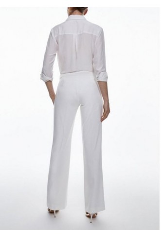 Compact Stretch Contrast Panel Detail Flared Trouser