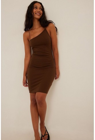 Asymmetric Shoulder Strap Dress