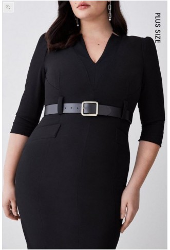Plus Size Structured Crepe Forever Midi Dress